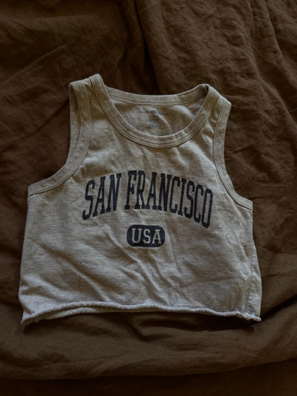 Brandy Melville Light Gray San Francisco Graphic Tank
